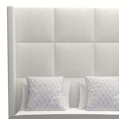 Nativa Interiors - Aylet Square Tufted Upholstered High California King Off White Bed - BED-AYLET-SQ-HI-CA-PF-WHITE veiw 3