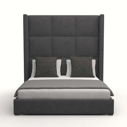 Nativa Interiors - Aylet Square Tufted Upholstered High Queen Charcoal Bed - BED-AYLET-SQ-HI-QN-PF-CHARCOAL veiw 1