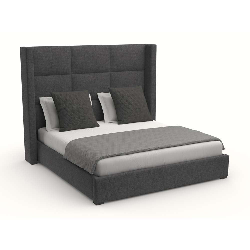 Nativa Interiors - Aylet Square Tufted Upholstered Medium California King Charcoal Bed - BED-AYLET-SQ-MID-CA-PF-CHARCOAL veiw 2
