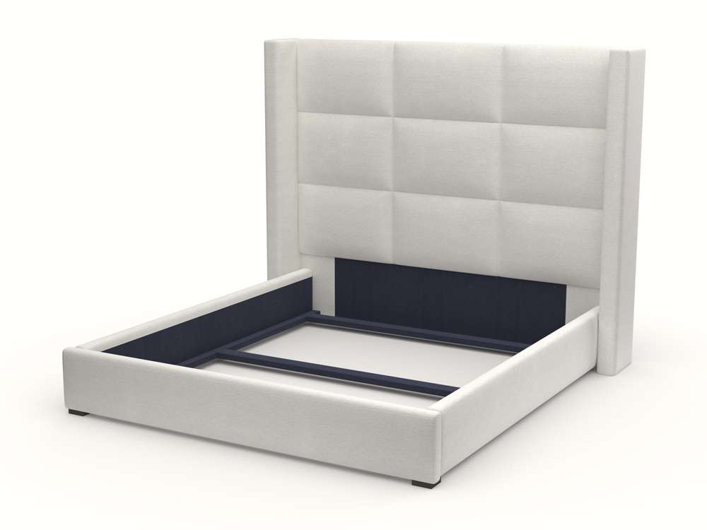 Nativa Interiors - Aylet Square Tufted Upholstered Medium California King Off White Bed - BED-AYLET-SQ-MID-CA-PF-WHITE veiw 1
