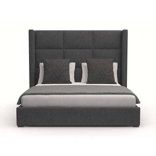 Nativa Interiors - Aylet Square Tufted Upholstered Medium King Charcoal Bed - BED-AYLET-SQ-MID-KN-PF-CHARCOAL veiw 1