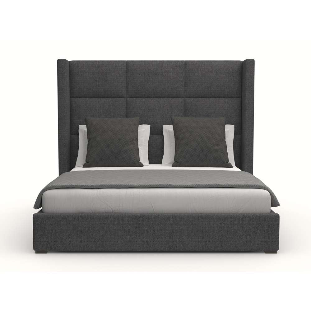 Nativa Interiors - Aylet Square Tufted Upholstered Medium Queen Charcoal Bed - BED-AYLET-SQ-MID-QN-PF-CHARCOAL veiw 1