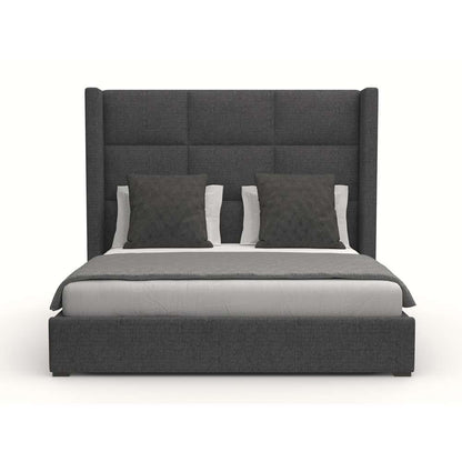Nativa Interiors - Aylet Square Tufted Upholstered Medium Queen Charcoal Bed - BED-AYLET-SQ-MID-QN-PF-CHARCOAL veiw 1
