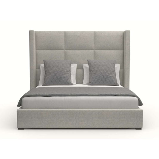 Nativa Interiors - Aylet Square Tufted Upholstered Medium Queen Grey Bed - BED-AYLET-SQ-MID-QN-PF-GREY veiw 1