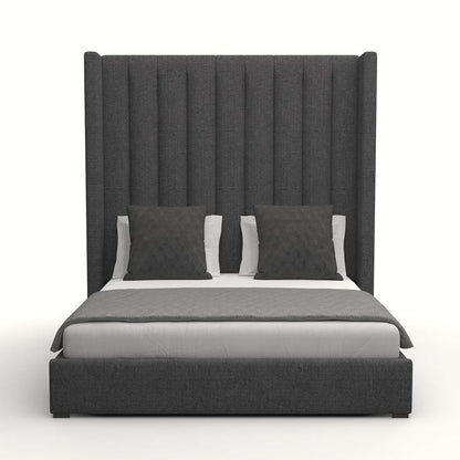 Nativa Interiors - Aylet Vertical Channel Tufted Upholstered High California King Charcoal Bed - BED-AYLET-VC-HI-CA-PF-CHARCOAL veiw 1