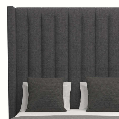 Nativa Interiors - Aylet Vertical Channel Tufted Upholstered High California King Charcoal Bed - BED-AYLET-VC-HI-CA-PF-CHARCOAL veiw 3
