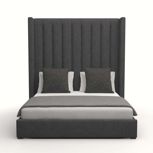 Nativa Interiors - Aylet Vertical Channel Tufted Upholstered High King Charcoal Bed - BED-AYLET-VC-HI-KN-PF-CHARCOAL veiw 1