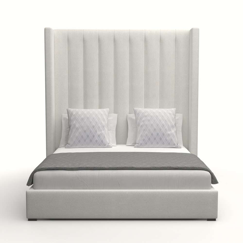 Nativa Interiors - Aylet Vertical Channel Tufted Upholstered High Queen Off White Bed - BED-AYLET-VC-HI-QN-PF-WHITE veiw 1