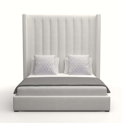 Nativa Interiors - Aylet Vertical Channel Tufted Upholstered High Queen Off White Bed - BED-AYLET-VC-HI-QN-PF-WHITE veiw 1