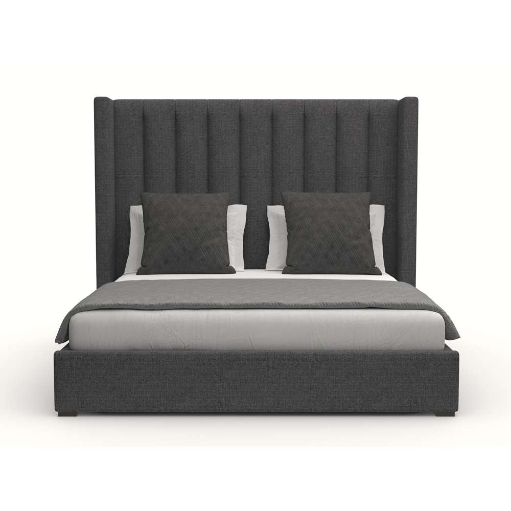 Nativa Interiors - Aylet Vertical Channel Tufted Upholstered Medium Charcoal California King Bed - BED-AYLET-VC-MID-CA-PF-CHARCOAL veiw 1