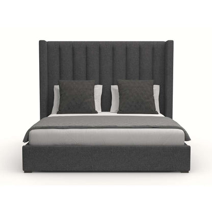 Nativa Interiors - Aylet Vertical Channel Tufted Upholstered Medium Charcoal California King Bed - BED-AYLET-VC-MID-CA-PF-CHARCOAL veiw 1