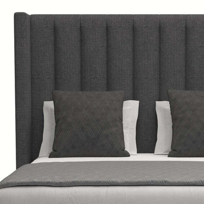 Nativa Interiors - Aylet Vertical Channel Tufted Upholstered Medium Charcoal California King Bed - BED-AYLET-VC-MID-CA-PF-CHARCOAL veiw 3