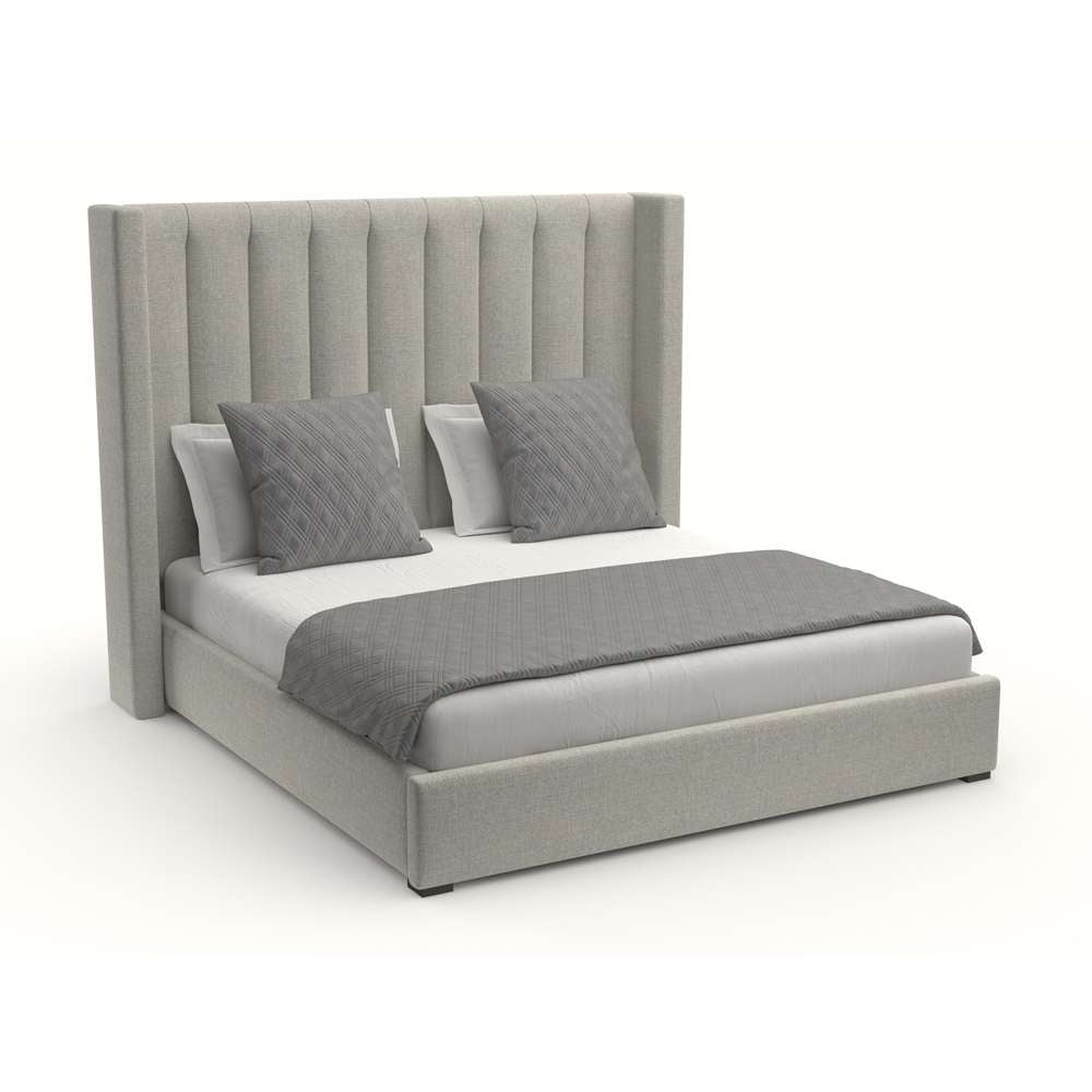 Nativa Interiors - Aylet Vertical Channel Tufted Upholstered Medium Grey California King Bed - BED-AYLET-VC-MID-CA-PF-GREY veiw 2