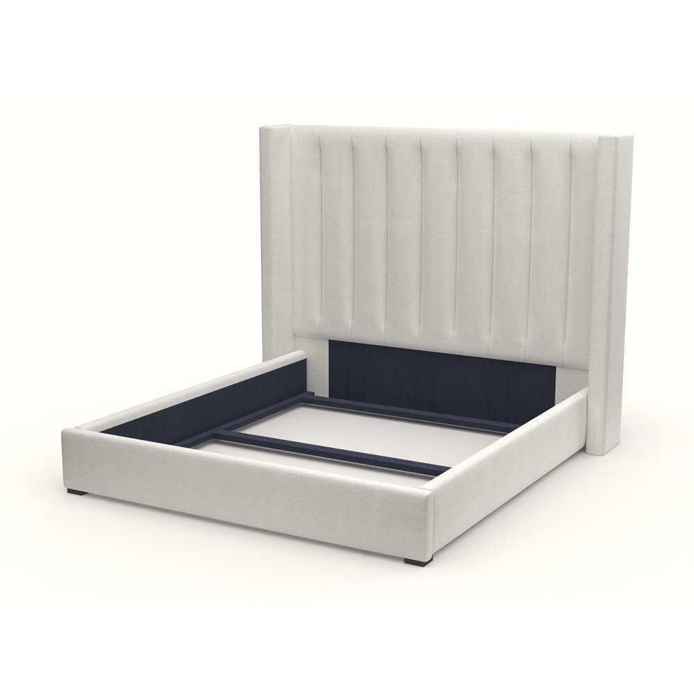 Nativa Interiors - Aylet Vertical Channel Tufted Upholstered Medium Off White California King Bed - BED-AYLET-VC-MID-CA-PF-WHITE veiw 1