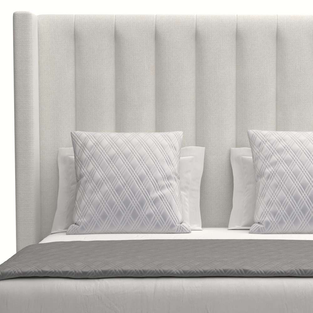 Nativa Interiors - Aylet Vertical Channel Tufted Upholstered Medium Off White California King Bed - BED-AYLET-VC-MID-CA-PF-WHITE veiw 3