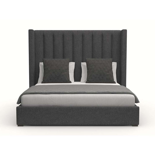 Nativa Interiors - Aylet Vertical Channel Tufted Upholstered Medium Charcoal Queen Bed - BED-AYLET-VC-MID-QN-PF-CHARCOAL veiw 1