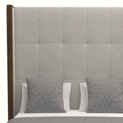 Nativa Interiors - Irenne Box Tufted Upholstered High Queen Grey Bed - BED-IRENNE-BOX-HI-QN-PF-GREY veiw 3