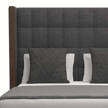 Nativa Interiors - Irenne Box Tufted Upholstered Medium California King Charcoal Bed - BED-IRENNE-BOX-MID-CA-PF-CHARCOAL veiw 2