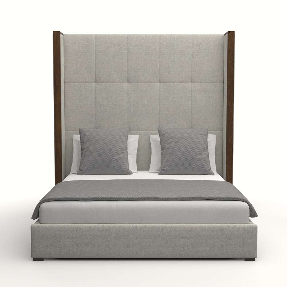 Nativa Interiors - Irenne Button Tufted Upholstered High Queen Grey Bed - BED-IRENNE-BTN-HI-QN-PF-GREY veiw 1