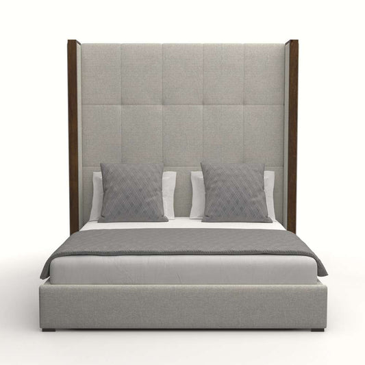 Nativa Interiors - Irenne Button Tufted Upholstered High Queen Grey Bed - BED-IRENNE-BTN-HI-QN-PF-GREY veiw 1