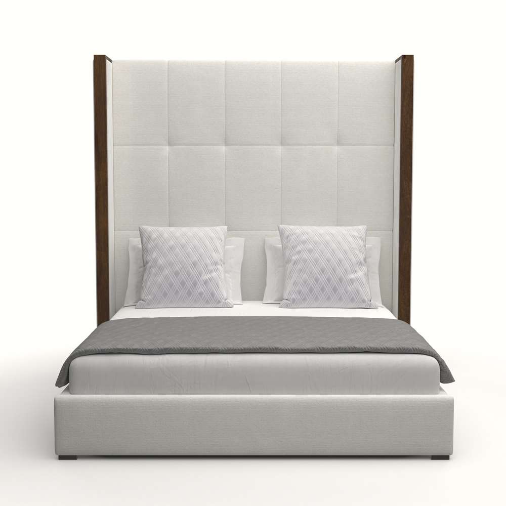 Nativa Interiors - Irenne Button Tufted Upholstered High Queen Off White Bed - BED-IRENNE-BTN-HI-QN-PF-WHITE veiw 1