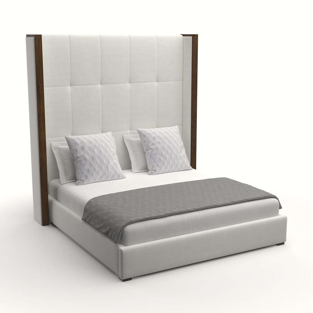 Nativa Interiors - Irenne Button Tufted Upholstered High Queen Off White Bed - BED-IRENNE-BTN-HI-QN-PF-WHITE veiw 2