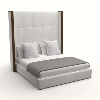 Nativa Interiors - Irenne Button Tufted Upholstered High Queen Off White Bed - BED-IRENNE-BTN-HI-QN-PF-WHITE veiw 2