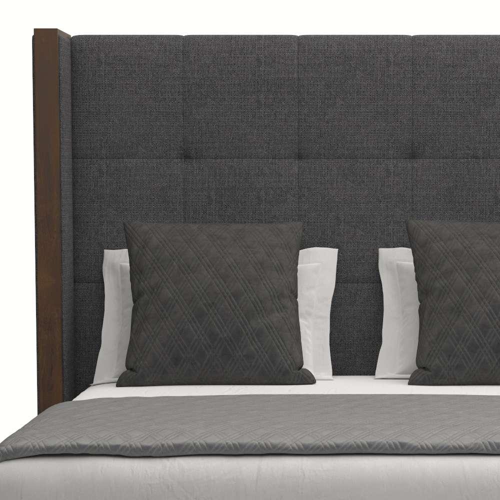 Nativa Interiors - Irenne Button Tufted Upholstered Medium Queen Charcoal Bed - BED-IRENNE-BTN-MID-QN-PF-CHARCOAL veiw 3