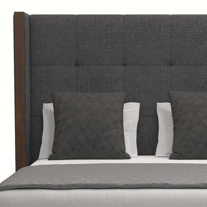Nativa Interiors - Irenne Button Tufted Upholstered Medium Queen Charcoal Bed - BED-IRENNE-BTN-MID-QN-PF-CHARCOAL veiw 3