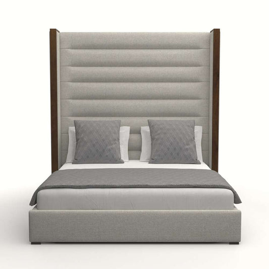 Nativa Interiors - Irenne Horizontal Channel Tufted Upholstered High Height California King Grey Bed - BED-IRENNE-HC-HI-CA-PF-GREY veiw 1
