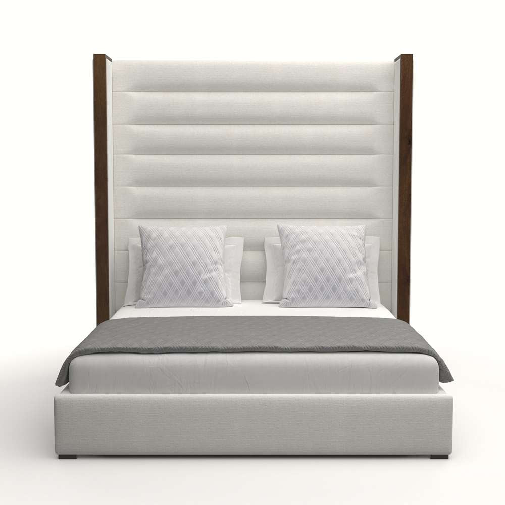 Nativa Interiors - Irenne Horizontal Channel Tufted Upholstered High King Off White Bed - BED-IRENNE-HC-HI-KN-PF-WHITE veiw 1