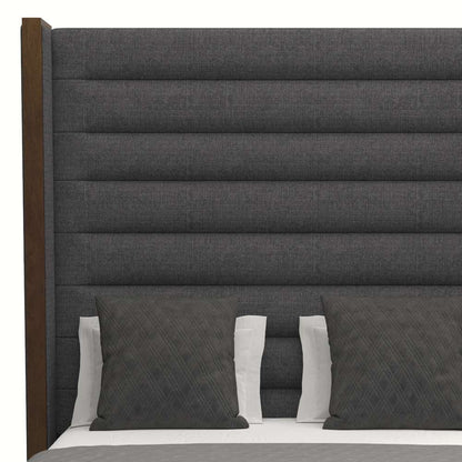 Nativa Interiors - Irenne Horizontal Channel Tufted Upholstered High Queen Charcoal Bed - BED-IRENNE-HC-HI-QN-PF-CHARCOAL veiw 3