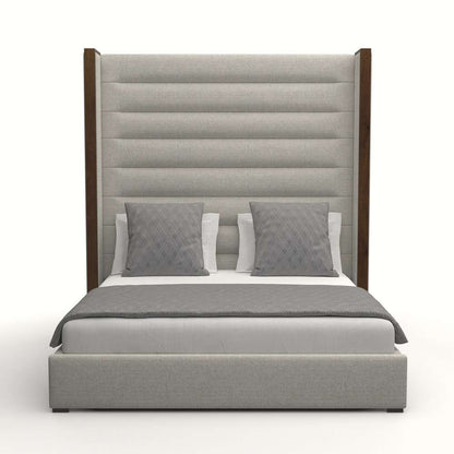 Nativa Interiors - Irenne Horizontal Channel Tufted Upholstered High Queen Grey Bed - BED-IRENNE-HC-HI-QN-PF-GREY veiw 1