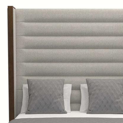 Nativa Interiors - Irenne Horizontal Channel Tufted Upholstered High Queen Grey Bed - BED-IRENNE-HC-HI-QN-PF-GREY veiw 3