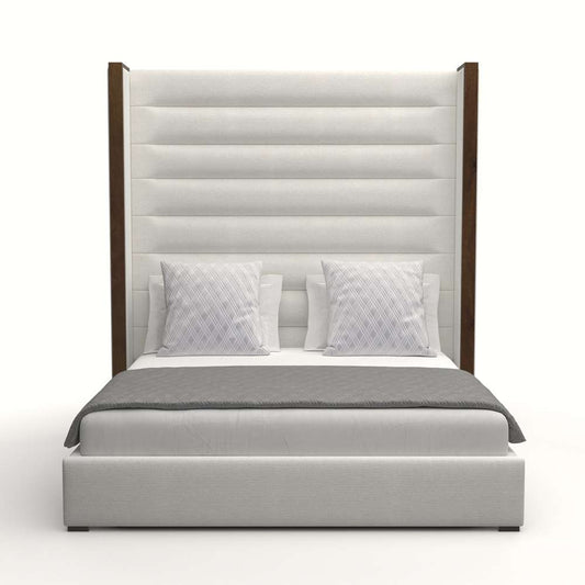 Nativa Interiors - Irenne Horizontal Channel Tufted Upholstered High Queen Off White Bed - BED-IRENNE-HC-HI-QN-PF-WHITE veiw 1