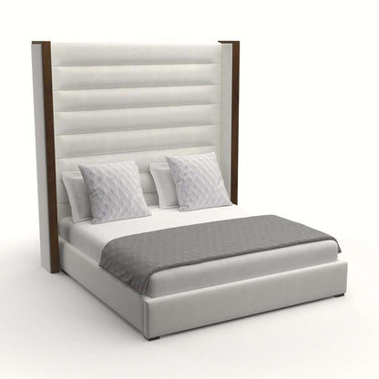 Nativa Interiors - Irenne Horizontal Channel Tufted Upholstered High Queen Off White Bed - BED-IRENNE-HC-HI-QN-PF-WHITE veiw 2