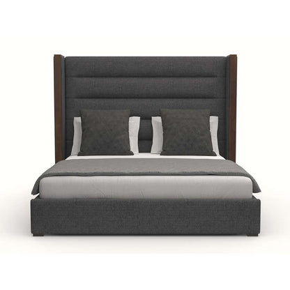 Nativa Interiors - Irenne Horizontal Channel Tufted Upholstered Medium California King Charcoal Bed - BED-IRENNE-HC-MID-CA-PF-CHARCOAL veiw 1