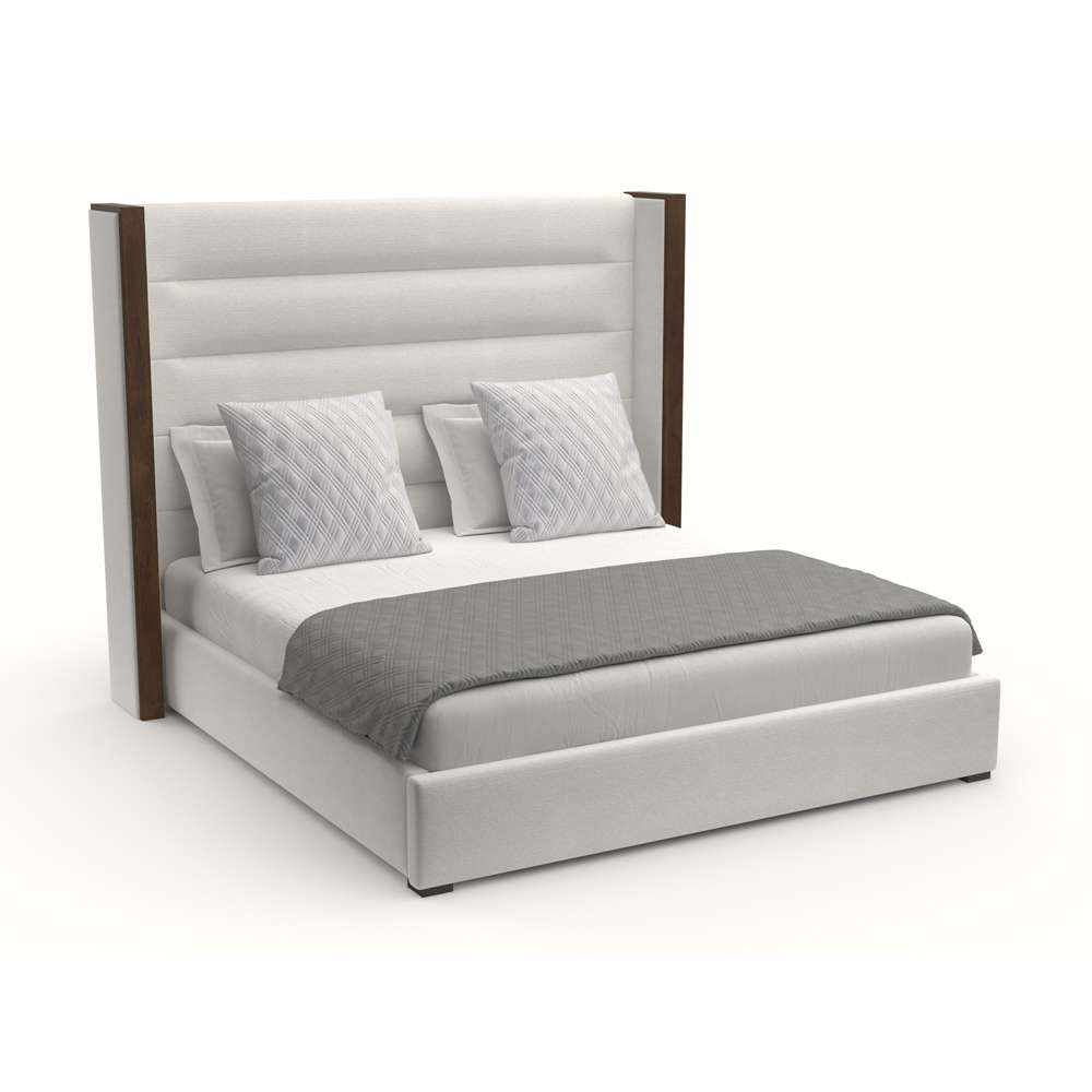 Nativa Interiors - Irenne Horizontal Channel Tufted Upholstered Medium California King Off White Bed - BED-IRENNE-HC-MID-CA-PF-WHITE veiw 2