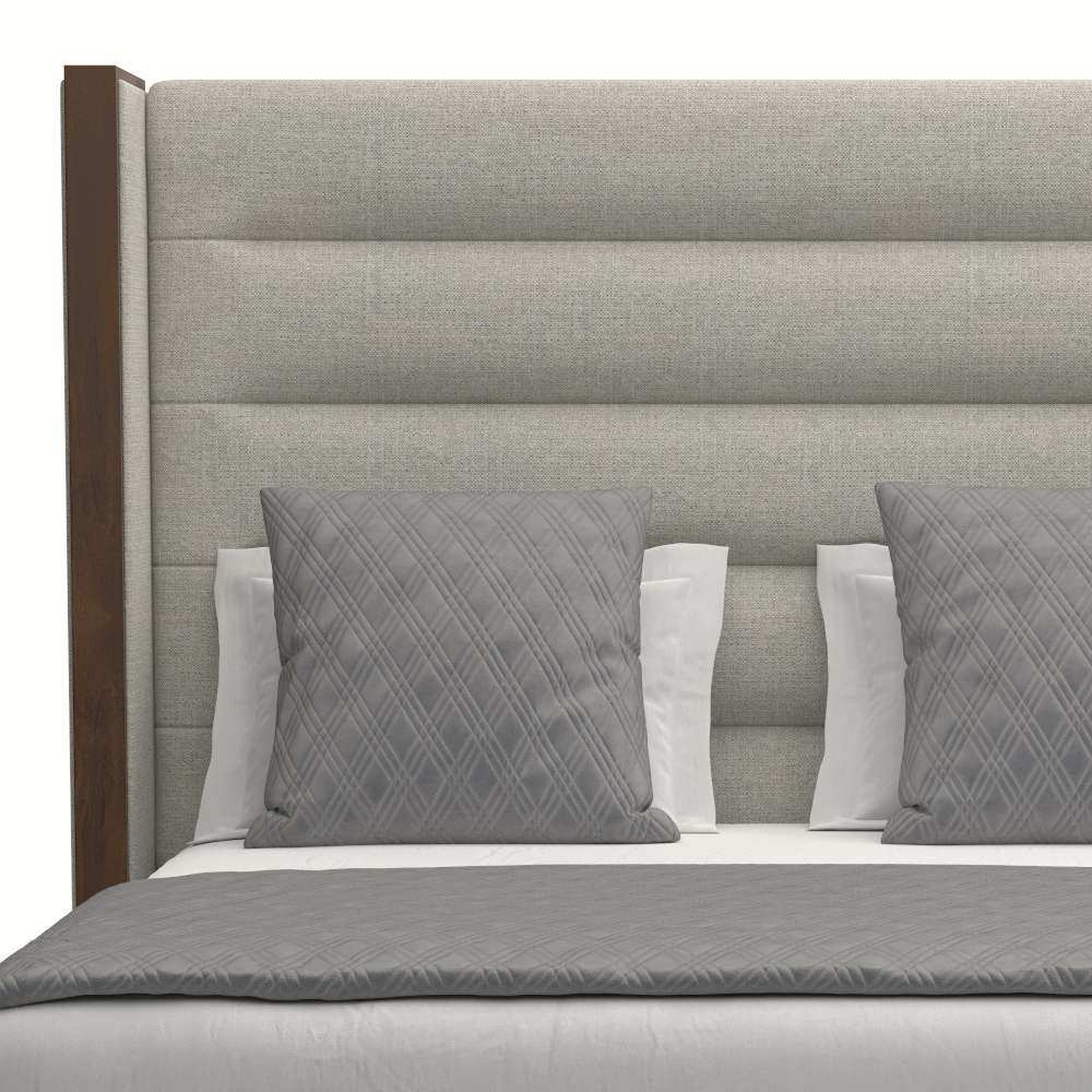 Nativa Interiors - Irenne Horizontal Channel Tufted Upholstered Medium King Grey Bed - BED-IRENNE-HC-MID-KN-PF-GREY veiw 3