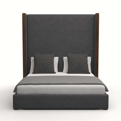 Nativa Interiors - Irenne Plain Upholstered High California King Charcoal Bed - BED-IRENNE-PL-HI-CA-PF-CHARCOAL veiw 1