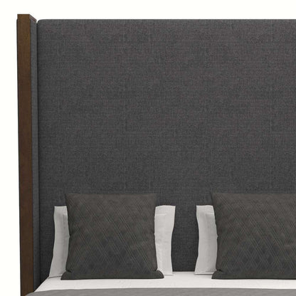 Nativa Interiors - Irenne Plain Upholstered High California King Charcoal Bed - BED-IRENNE-PL-HI-CA-PF-CHARCOAL veiw 3