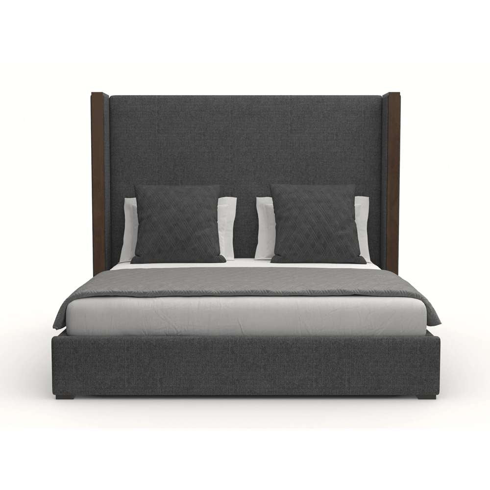 Nativa Interiors - Irenne Plain Upholstered Medium California King Charcoal Bed - BED-IRENNE-PL-MID-CA-PF-CHARCOAL veiw 1