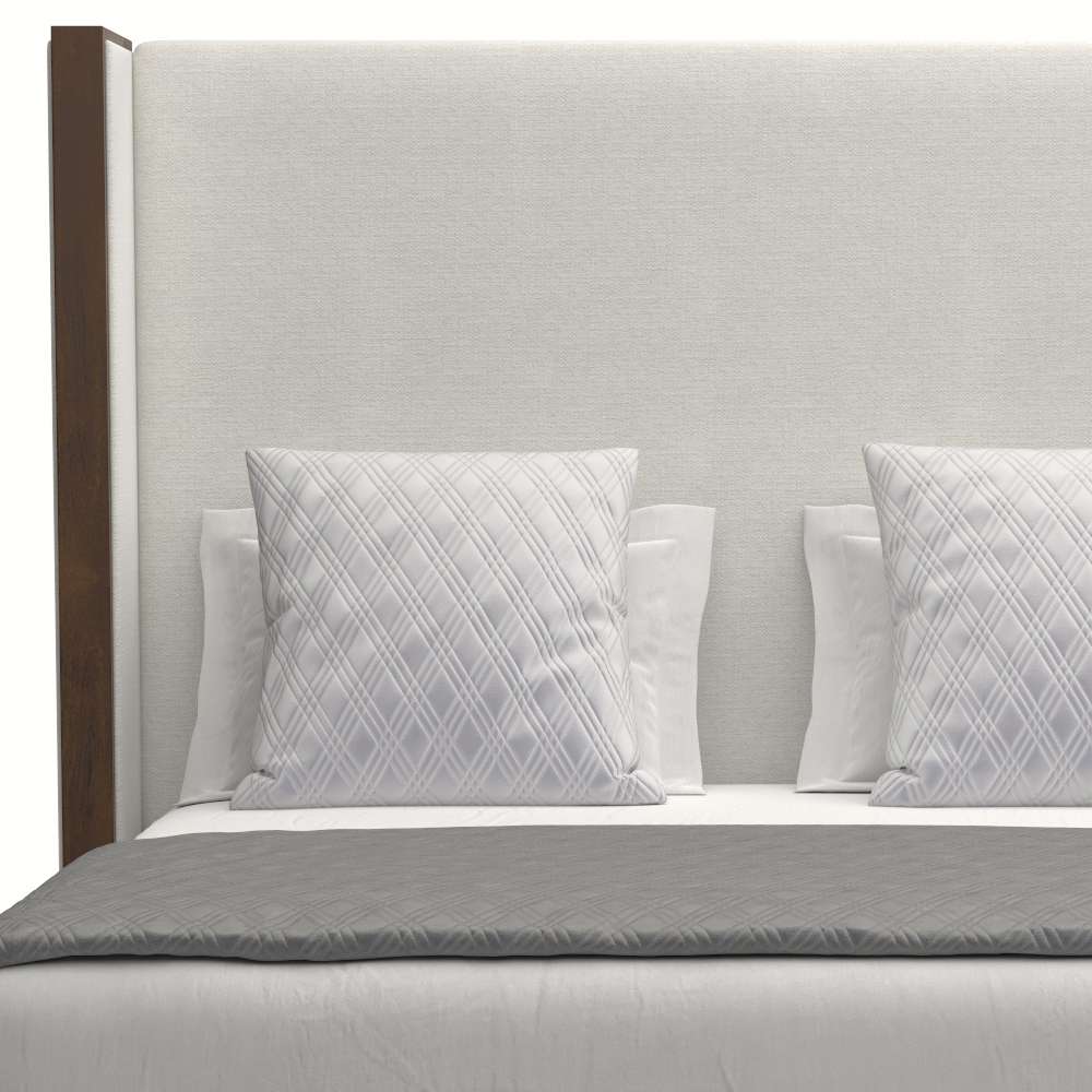 Nativa Interiors - Irenne Plain Upholstered Medium King Off White Bed - BED-IRENNE-PL-MID-KN-PF-WHITE veiw 3