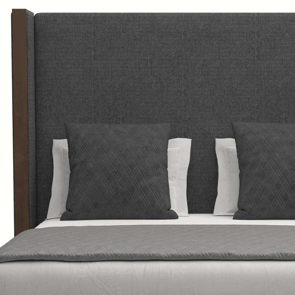 Nativa Interiors - Irenne Plain Upholstered Medium Queen Charcoal Bed - BED-IRENNE-PL-MID-QN-PF-CHARCOAL veiw 3