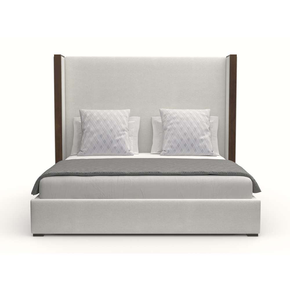 Nativa Interiors - Irenne Plain Upholstered Medium Queen Off White Bed - BED-IRENNE-PL-MID-QN-PF-WHITE veiw 1
