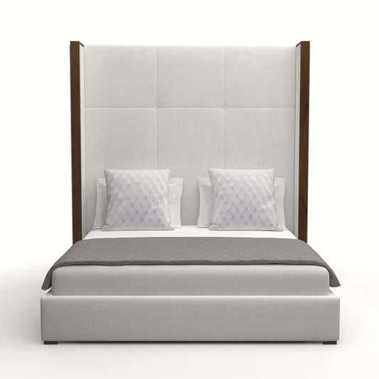 Nativa Interiors - Irenne Simple Tufted Upholstered High Height California King Off White Bed - BED-IRENNE-ST-HI-CA-PF-WHITE veiw 1