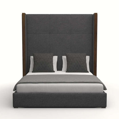 Nativa Interiors - Irenne Simple Tufted Upholstered High King Charcoal Bed - BED-IRENNE-ST-HI-KN-PF-CHARCOAL veiw 1