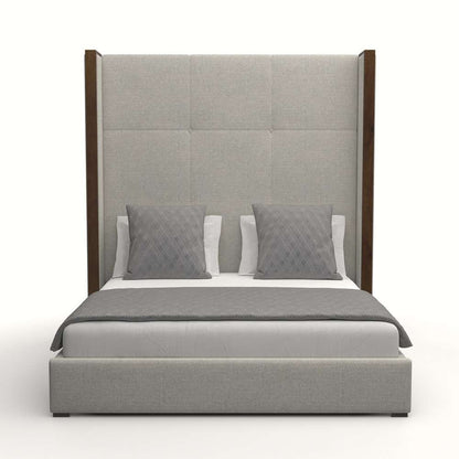 Nativa Interiors - Irenne Simple Tufted Upholstered High King Grey Bed - BED-IRENNE-ST-HI-KN-PF-GREY veiw 1