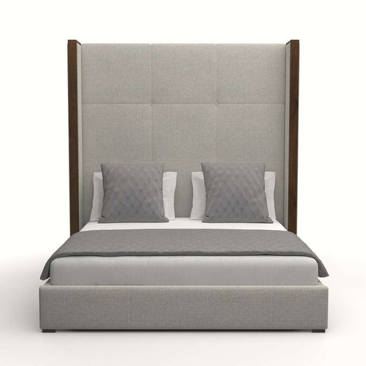 Nativa Interiors - Irenne Simple Tufted Upholstered High Queen Grey Bed - BED-IRENNE-ST-HI-QN-PF-GREY veiw 1