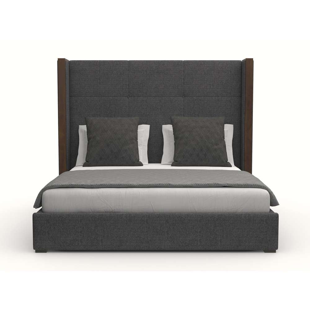 Nativa Interiors - Irenne Simple Tufted Upholstered Medium California King Charcoal Bed - BED-IRENNE-ST-MID-CA-PF-CHARCOAL veiw 1